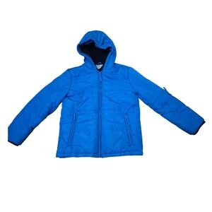 Class Club Boys Blue Hooded Puffer Jacket Winter Coat‎ Size 10 12